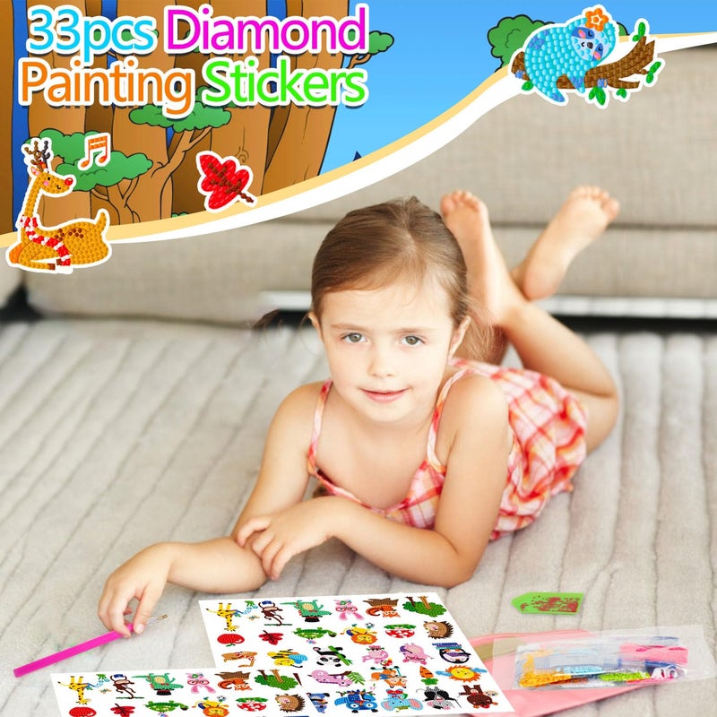Labeol Diamond Art Kits for Kids Boys and Girls Ages 6-8-10-12 Easy to DIY Creative Diamond Art Sticker Craft by Numbers Kits for Kids and Adult Beginners (Cute Animals) - Image 4