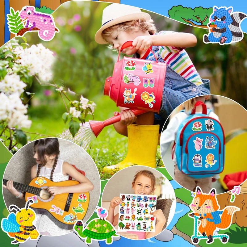 Labeol Diamond Art Kits for Kids Boys and Girls Ages 6-8-10-12 Easy to DIY Creative Diamond Art Sticker Craft by Numbers Kits for Kids and Adult Beginners (Cute Animals) - Image 3