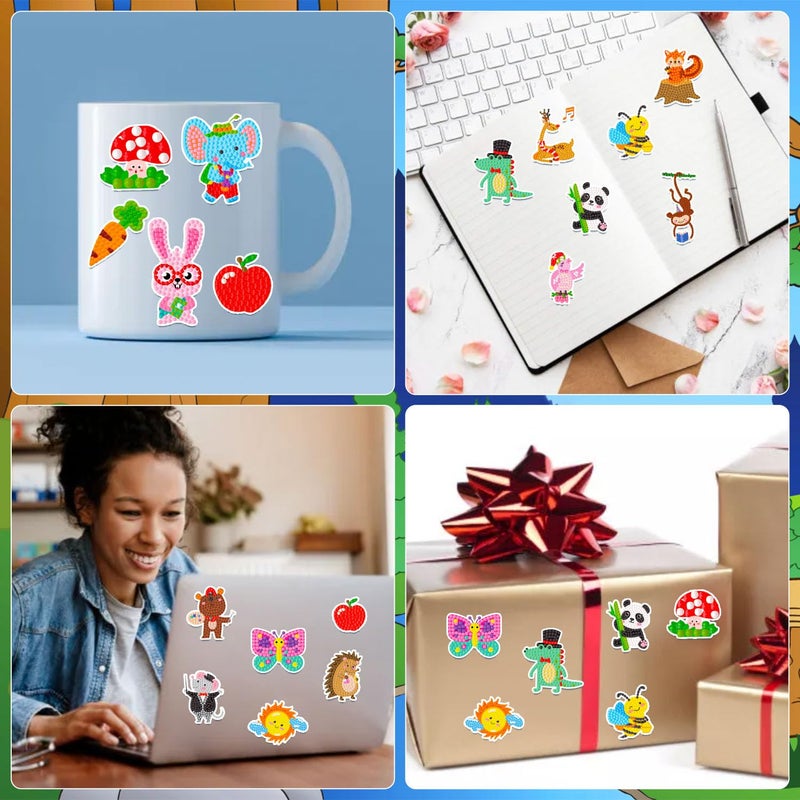 Labeol Diamond Art Kits for Kids Boys and Girls Ages 6-8-10-12 Easy to DIY Creative Diamond Art Sticker Craft by Numbers Kits for Kids and Adult Beginners (Cute Animals) - Image 5