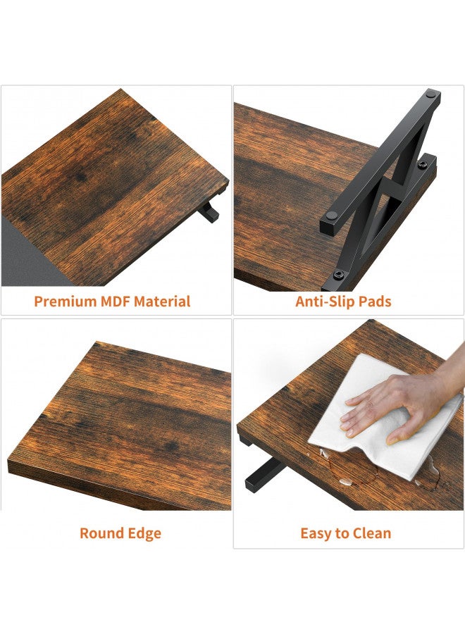 ErgoFocus Dual Monitor Stand Riser, Large Wood Monitor Riser for 2 Monitors, Monitor Lift with Storage for Desk, Sturdy Wood&Steel Multi Screen Stand, Desktop Organizer Monitor Stand for Computer - Image 3