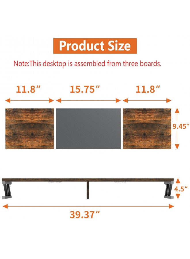 ErgoFocus Dual Monitor Stand Riser, Large Wood Monitor Riser for 2 Monitors, Monitor Lift with Storage for Desk, Sturdy Wood&Steel Multi Screen Stand, Desktop Organizer Monitor Stand for Computer - Image 1