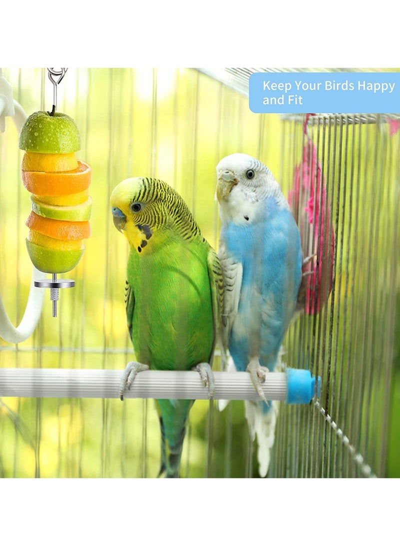 الطيور الغذاء الرف الطيور المغذية لعبة الفولاذ المقاوم للصدأ الببغاء الفاكهة والخضار عصا رف الببغاء الغذاء شنقا تغذية أداة معالجة الببغاء - Image 3