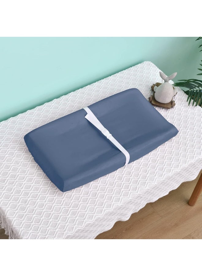 david's kids david's Kids 3 Pack Changing Pad Cover Set, Ultra Soft Breathable Cozy Microfiber Diaper Change Table Sheets for Baby Girls, Fit Most Changing Pads, Black & Grey & Navy Blue - Image 2