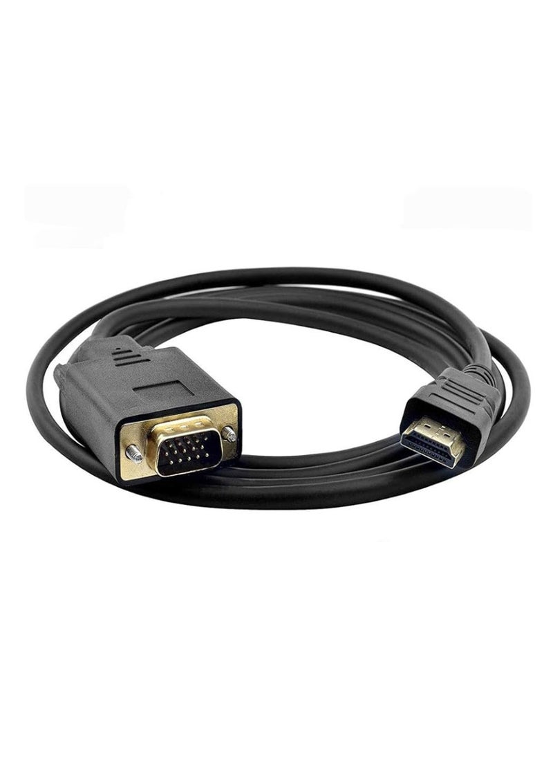 FUJISHKA HDMI Male to VGA Male Adapter Cable – 1.5m Converter Lead for Laptop, PC, Projector, HDTV Monitor (Plug & Play)  - Image 2