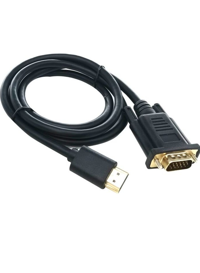 فوجيشكا كابل محول HDMI إلى VGA بطرفين ذكور – بطول 1.8 متر – متوافق مع اللابتوب والكمبيوتر والبروجكتور والشاشات (تشغيل مباشر) - Image 2