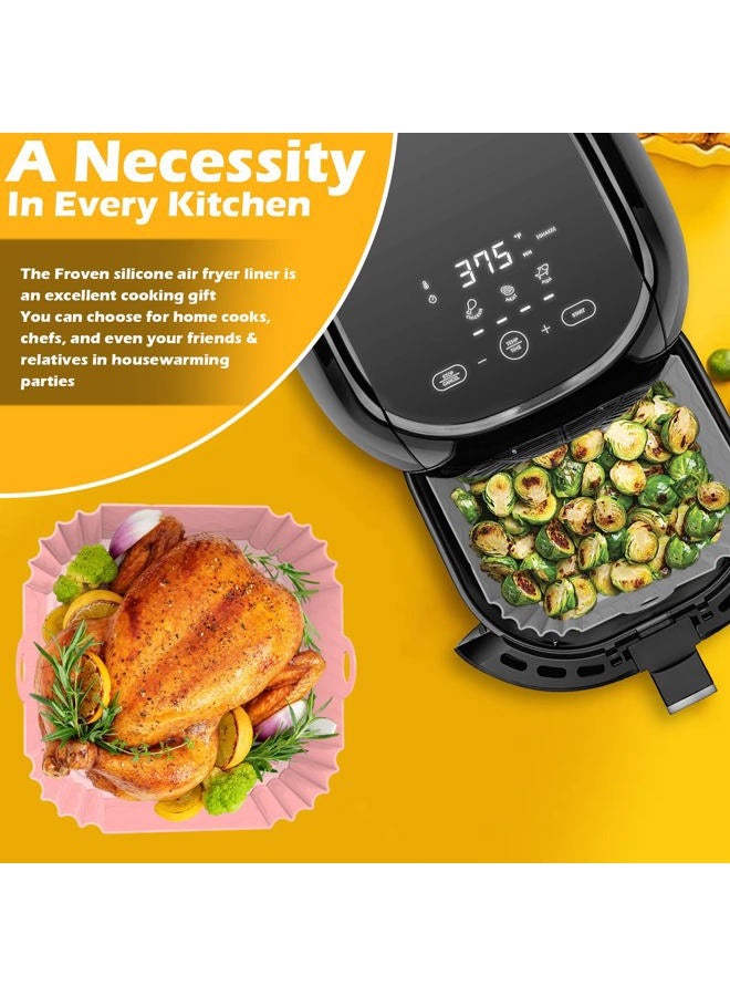 FROVEN Silicone Air Fryer Liners Reusable 8.5 inch Air Fryer Basket Liner Square 2Pcs Airfryer Liners Suitable for Instant Vortex, Ninja, COSORI Air Fryer Liners Silicone Inserts Fryers accessories - Image 4