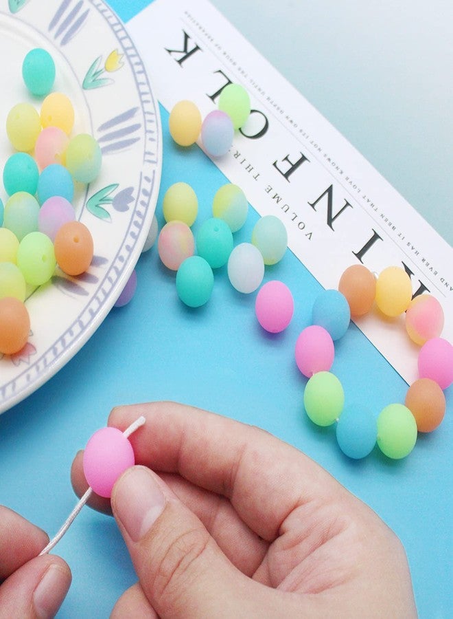 Cinvo 60pcs Silicone Round Luminous Beads, 15mm, 12 Glowing Colors, 5m Lanyard, DIY Jewelry Making Supplies - Image 4