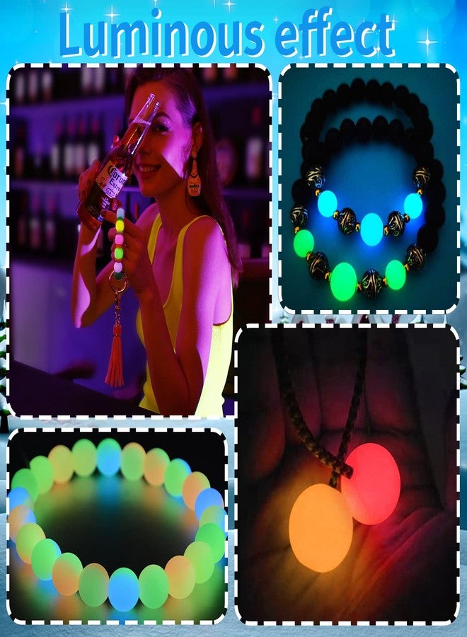 Cinvo 60pcs Silicone Round Luminous Beads, 15mm, 12 Glowing Colors, 5m Lanyard, DIY Jewelry Making Supplies - Image 5
