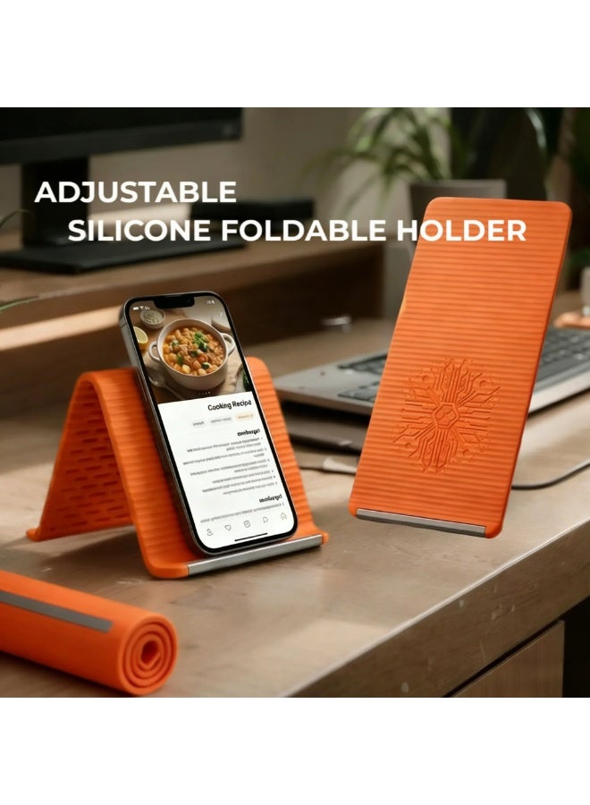 Adjustable Silicone Foldable Holder, Flexible Deformation Bracket for Phone Tablet Laptop, Universal Portable Stand with Aluminum Core for Travel & Office - Image 2