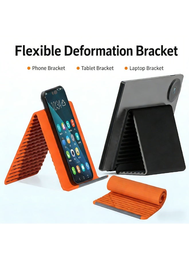 Adjustable Silicone Foldable Holder, Flexible Deformation Bracket for Phone Tablet Laptop, Universal Portable Stand with Aluminum Core for Travel & Office - Image 3
