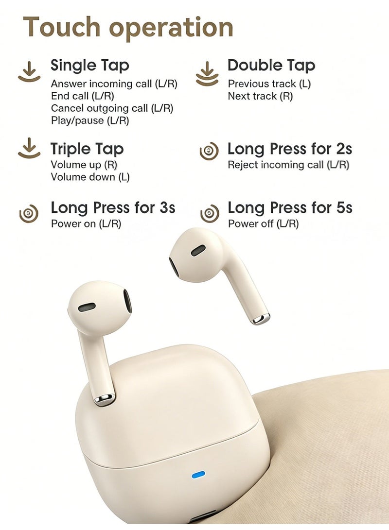 ZIPFORCE True Wireless Earbuds, Semi-In-Ear Bluetooth 6.0 Headphones, Bluetooth Earbuds with Easy Touch Control, Light-Weight Comfortable Earphones Noise Reduction Clear Call, Soft Ear Tips Ergonomic Fit for Daily Use Work Study Travel - Image 3