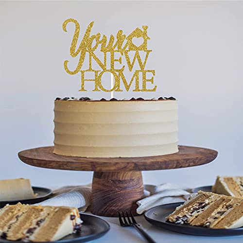 Festiko® Gold Glitter Welcome Home Cake Topper, Double-Sided, Gold - Image 3