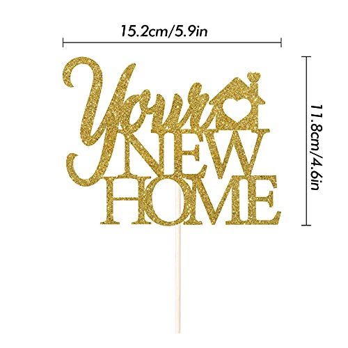 Festiko® Gold Glitter Welcome Home Cake Topper, Double-Sided, Gold - Image 2