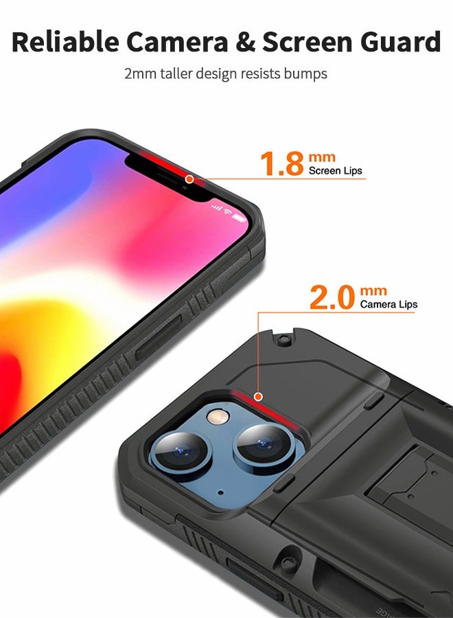 GROIC Designed for IPhone 14 6.1 Inch Case, Slider Wallet IPhone Case with Stand and 4 Cards Holder Back Cover, Full Body Shockproof Protection Hard Shell - Image 4