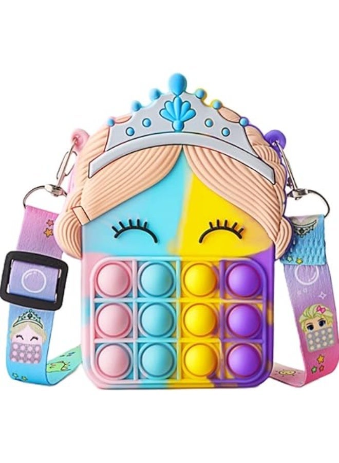 ARGT Pop It Up Shoulder Bag Fidget Toy | Multicoloured Silicone Crossbody Handbag for Women & Girls | Push Bubble Sensory Purse with Adjustable Strap - Image 1