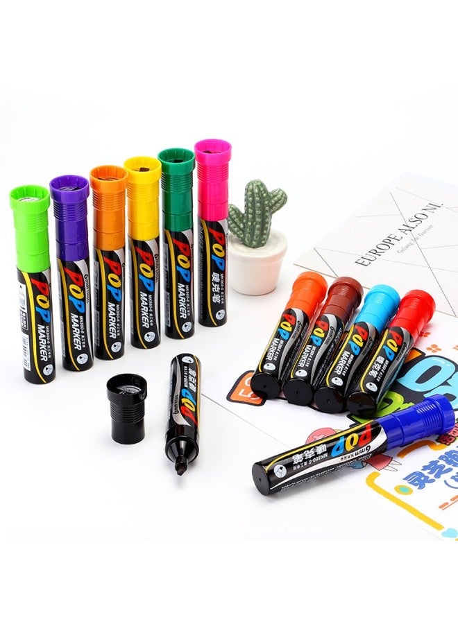 Baoke Mk860-6 12-Color Pop Marker Set, Poster Advertising Paint, Colored Marker Pens, 6Mm - Image 2