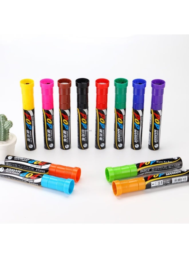 Baoke Mk860-6 12-Color Pop Marker Set, Poster Advertising Paint, Colored Marker Pens, 6Mm - Image 4