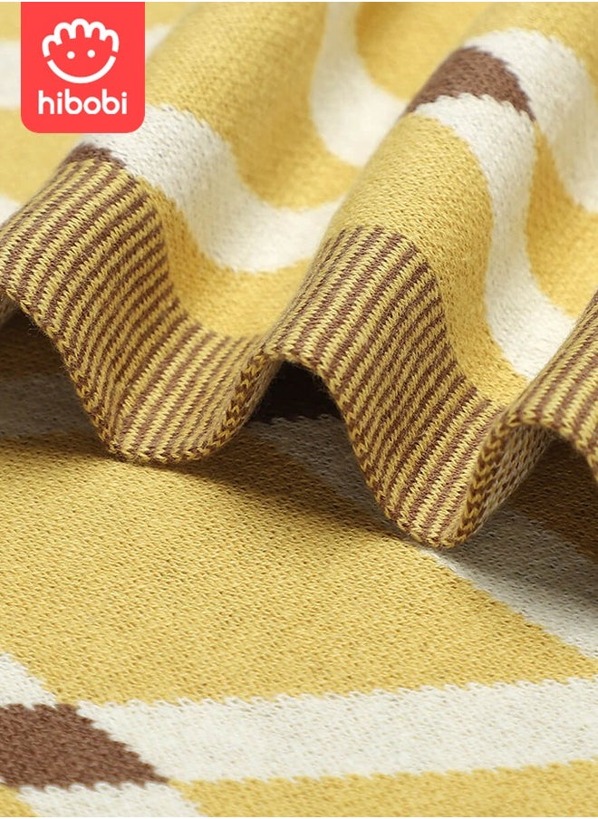 hibobi Baby Colorblock Diamond Knitted Windproof Blanket  - Image 2