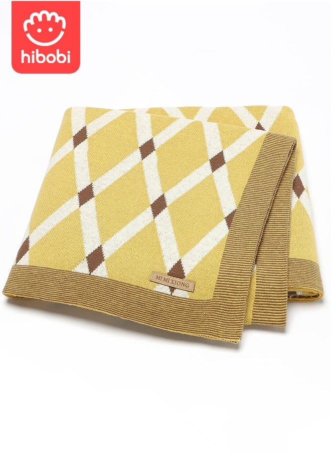 hibobi Baby Colorblock Diamond Knitted Windproof Blanket  - Image 5