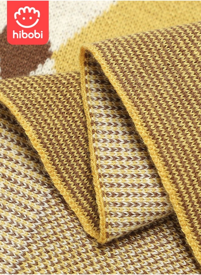 hibobi Baby Colorblock Diamond Knitted Windproof Blanket  - Image 3