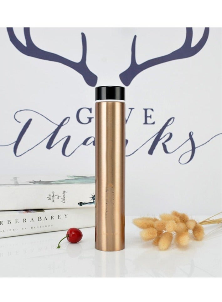 Insulated Water Bottle, Coffee Thermos Mug, Double Wall Vacuum Insulation, Fashionable Style Skinny Mini Slim Stainless Steel Water Bottle, 8.5 Oz (250ml)