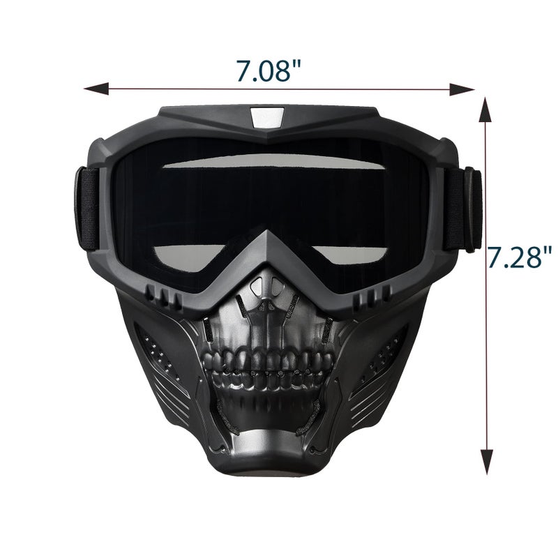 BROYEUR Paintball Mask Anti Fog,Tactical Full Face Mask Ski Mask Goggles Detachable Adjustable,Motorcycle Riding Face Protection (foxGray) - Image 3