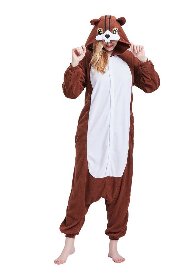 Magicalani Onesie Adult – Soft Polyester Animal Pajamas | Cozy Winter Sleepwear & Cute for Men & Women, Squirrel, XL - Image 2