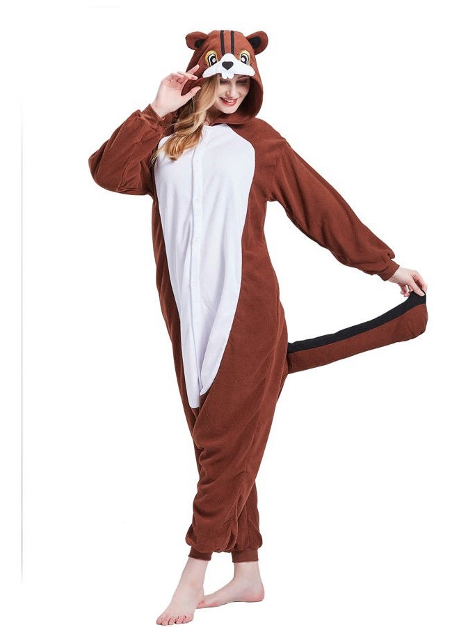 Magicalani Onesie Adult – Soft Polyester Animal Pajamas | Cozy Winter Sleepwear & Cute for Men & Women, Squirrel, XL - Image 5