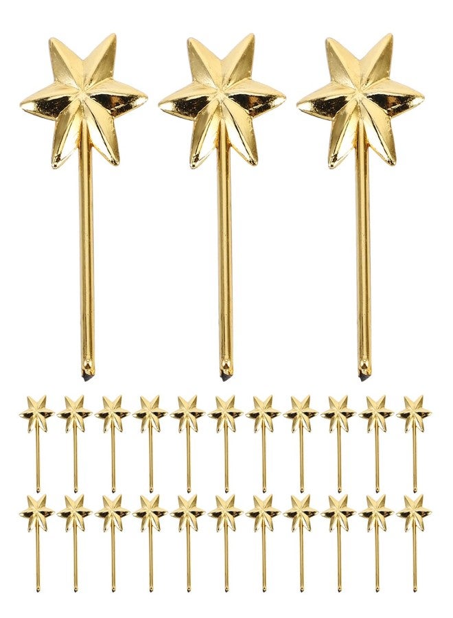 Toddmomy 50 Pack Mini 6-Pointed Golden Star Sticks - Small Wand Decorations for Crafts, Party Decor & Christmas Tree Ornaments - Image 1