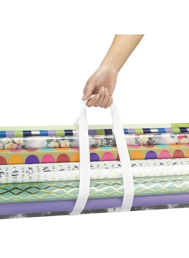 Black Gift Wrap Storage Bag With Zipper Handle Compact Roll Organizer - Image 5