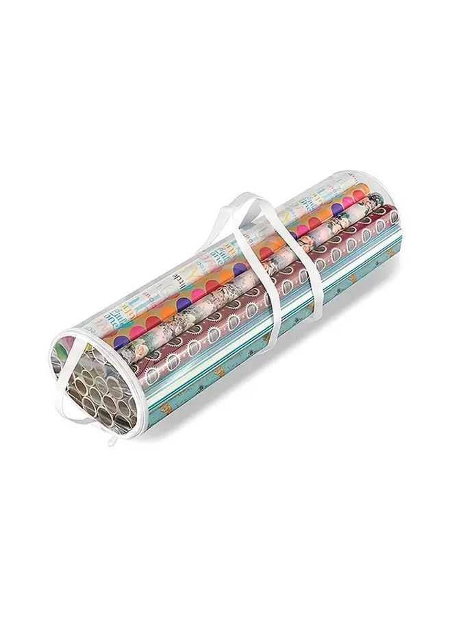 Black Gift Wrap Storage Bag With Zipper Handle Compact Roll Organizer - Image 4