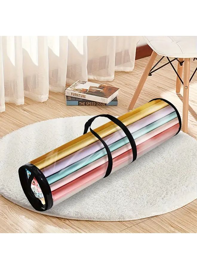 Black Gift Wrap Storage Bag With Zipper Handle Compact Roll Organizer - Image 1