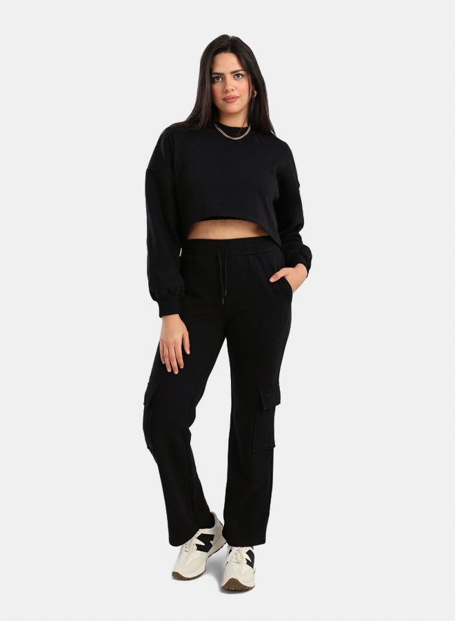 Carina Cropped Cotton Sweatshirt - Image 4