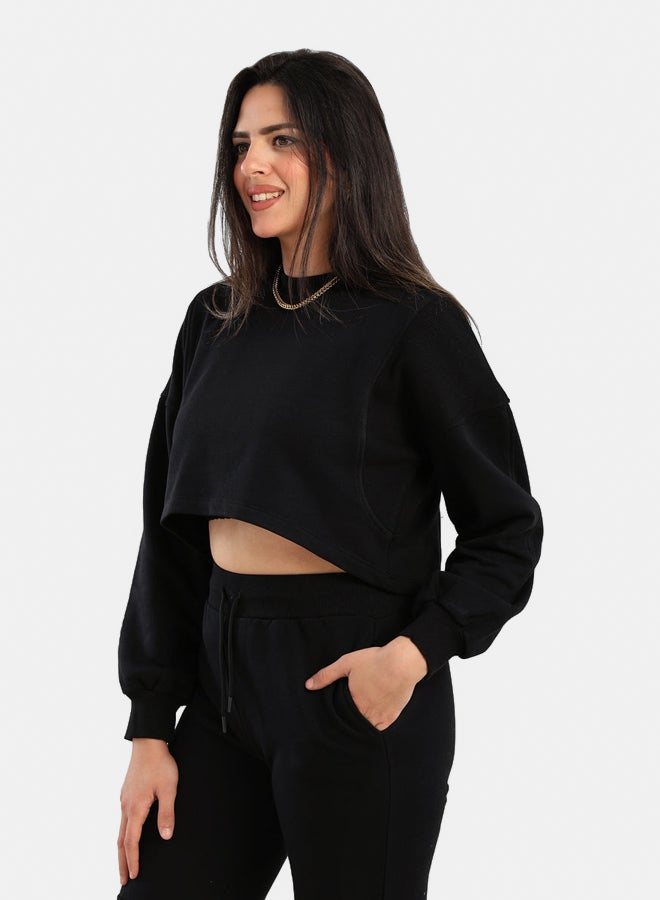 Carina Cropped Cotton Sweatshirt - Image 5