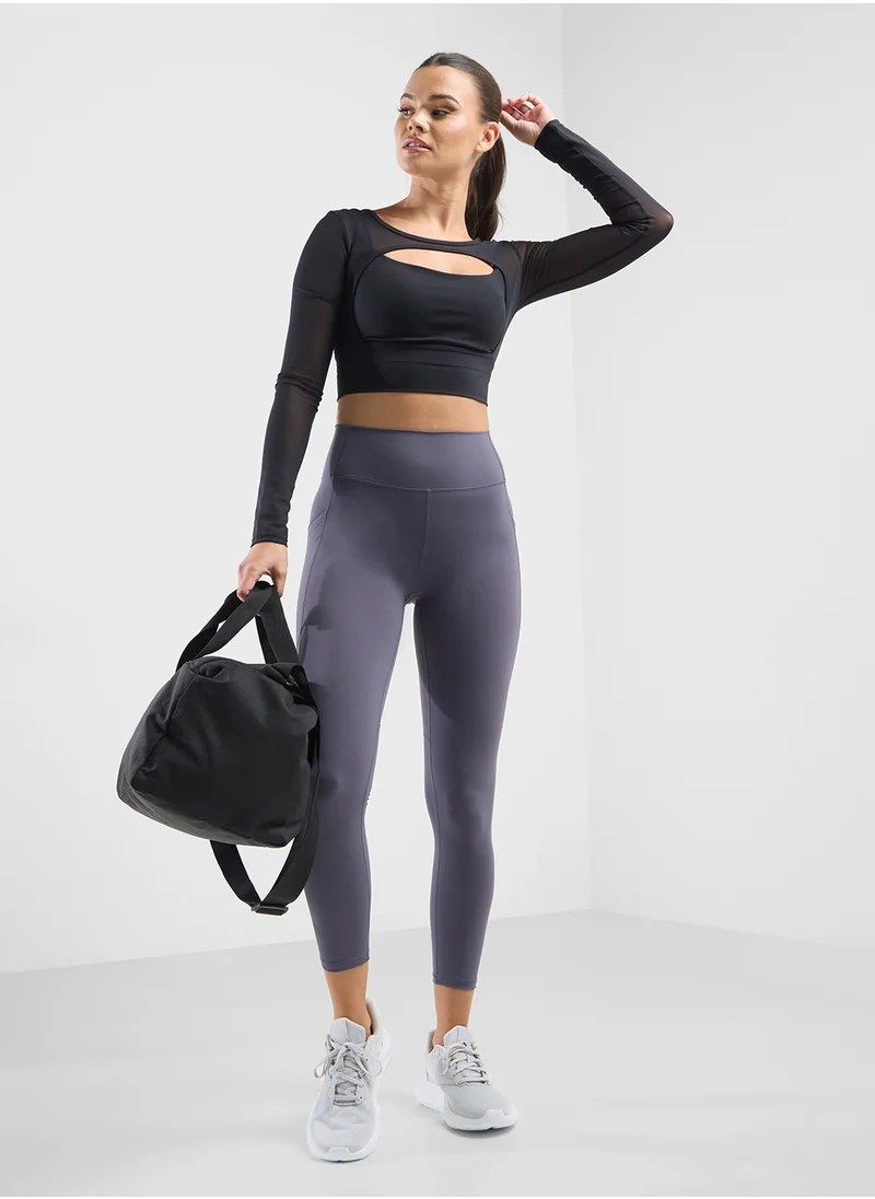 FRWD Mesh Cutout Detail Fitted Top