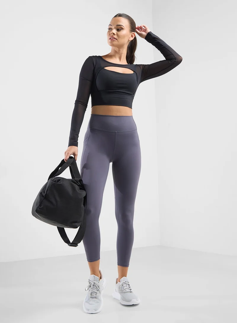 FRWD Mesh Cutout Detail Fitted Top