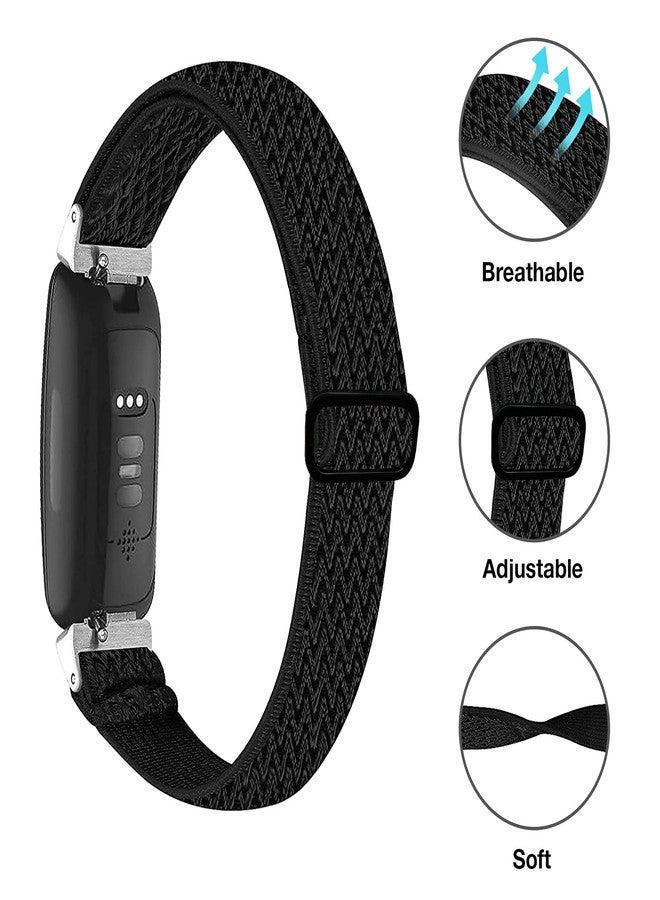 BNBIDEN Elastic Bands Compatible with Fitbit Inspire 2 / Inspire HR/Inspire, Soft Adjustable Stretchy Nylon Solo Loop Strap Wristbands Accessories Replacement Band for Fitbit Inspire Women Men - Image 3