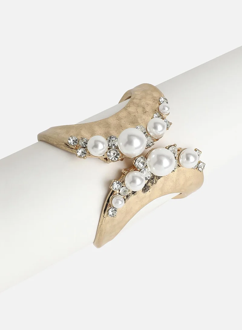 SOHI Pearl Drop Symphony Statement Artificial Bracelet Jewellery