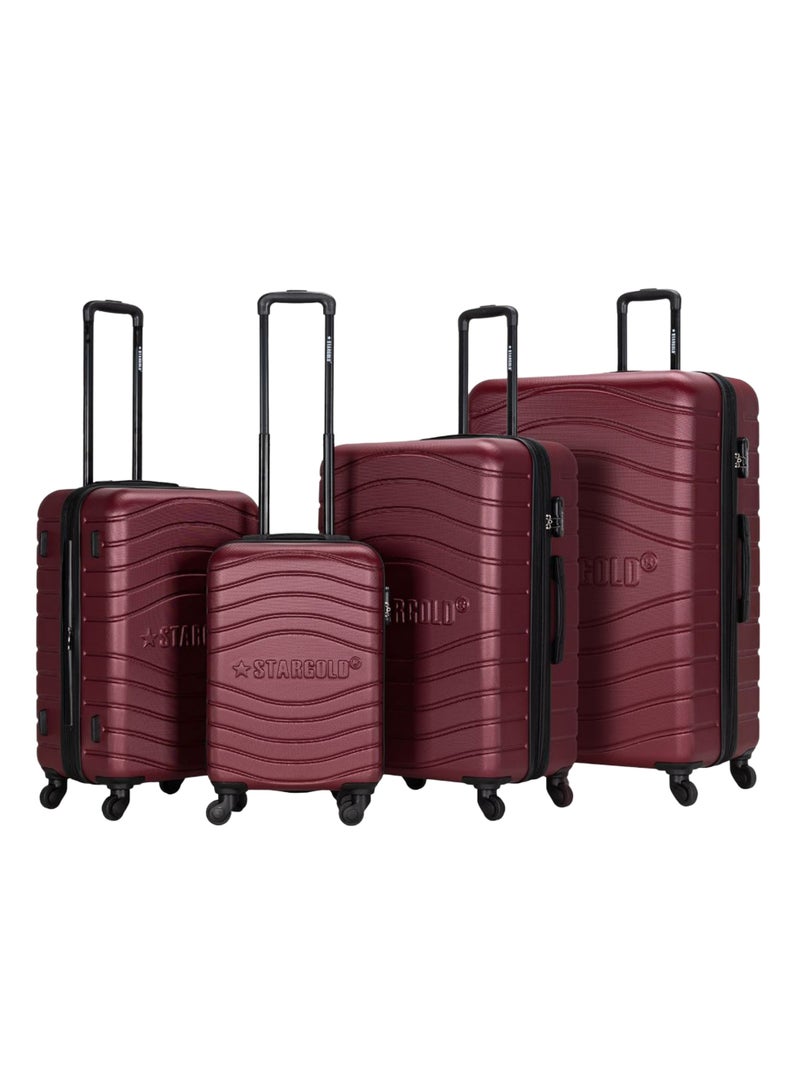 ستارجولد 4 عبوات من عربة أمتعة مقفلة ذات رقم دوار للجانب الصلب - Image 1