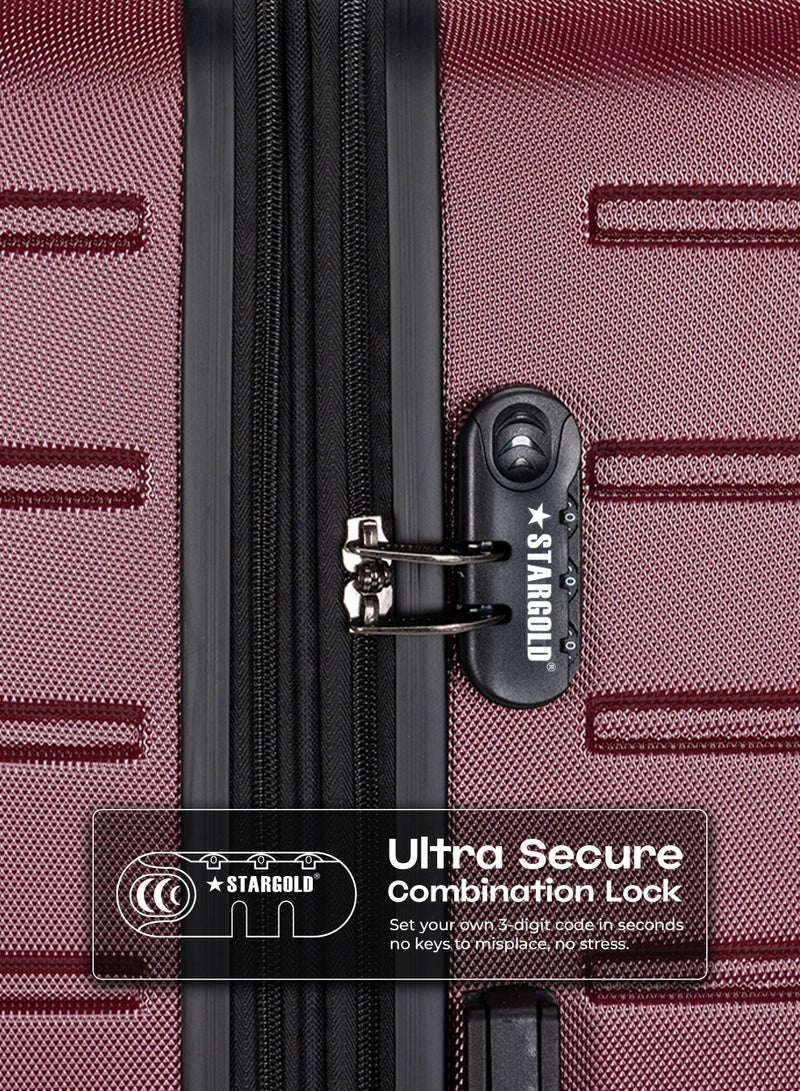 ستارجولد 4 عبوات من عربة أمتعة مقفلة ذات رقم دوار للجانب الصلب - Image 4