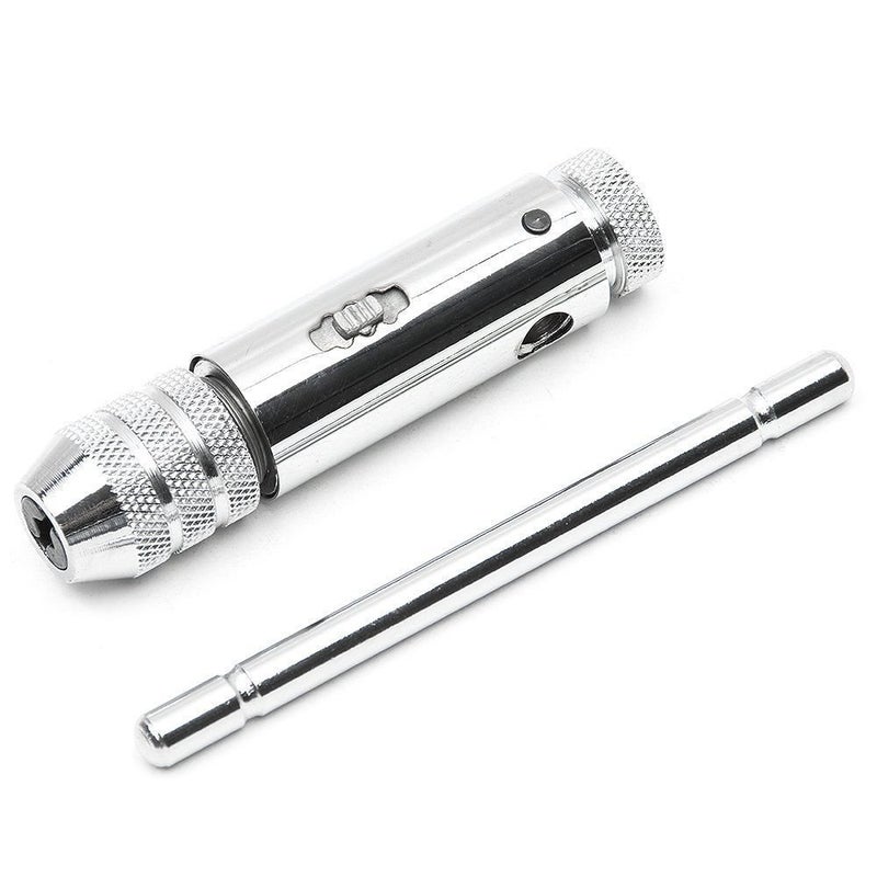 QISF Adjustable Silver T-Handle Ratchet Tap Holder Wrench with 5pcs M3-M8 3mm-8mm Machine Screw Thread Metric Plug T-shaped Tap - Image 4