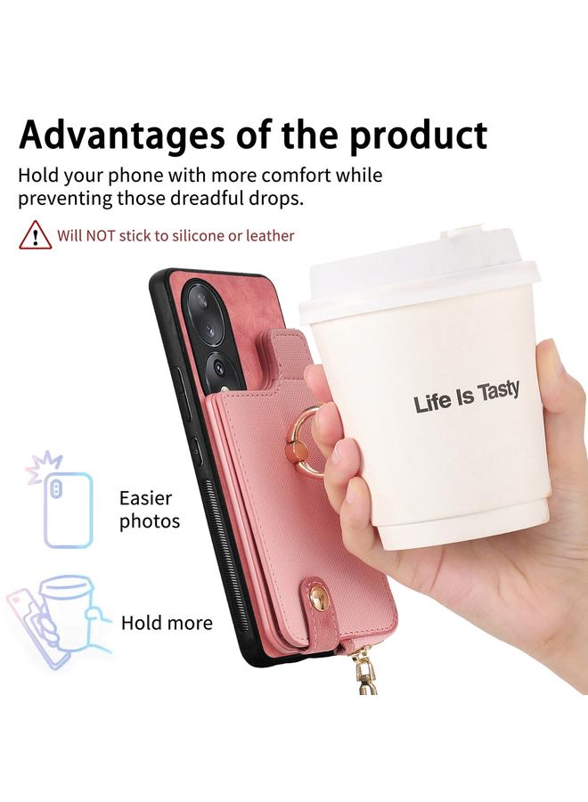 جرين تايجر جراب خلفي لهاتف Honor 90 مصنوع من الجلد المتقاطع مع حلقة عمودية وسحاب - Image 5