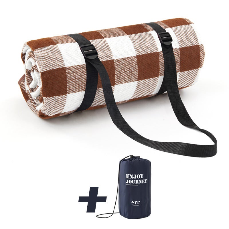 Thick Beach Mat Waterproof Camping Tent Picnic Cloth Mocha (including storage bag) 