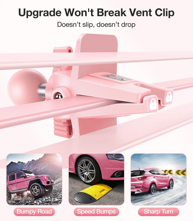 VICSEED for MagSafe Car Mount [Upgraded Strongest Magnet Power] Magnetic Phone Holder for Car Vent 360 Adjustable Magnetic Car Phone Holder Mount for iPhone 15 14 13 12 Pro Max Plus Mini, Pink - Image 5
