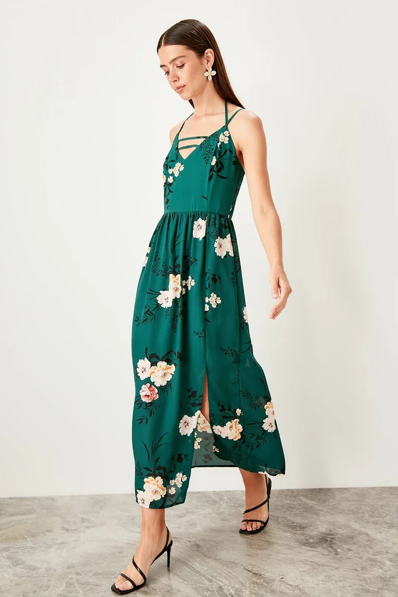 trendyol Floral Print Midi Dress