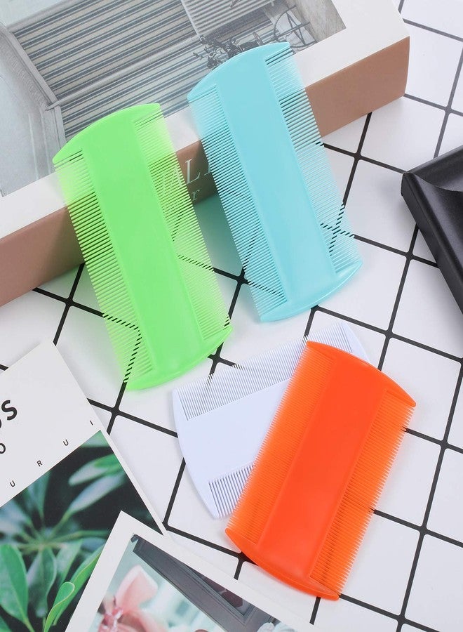 Maitys 8 Pieces Flea Lice Combs Double Sided Lice and Nit Removal Hair Grooming Plastic and Metal Comb for Humans Pets(3.5 x 2 Inch, 3.54 x 1.57 Inch,Orange, Blue, Purple, White) - Image 4