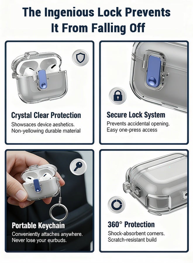 Upgraded Case for AirPods Pro 2- Anti-Yellowing TPU Cover with Secure Lock & Full Protection | Shockproof/Drop-Resistant Design | Sweat Guard & Scratch Defense (Universal Fit for Men & Women) - Image 4