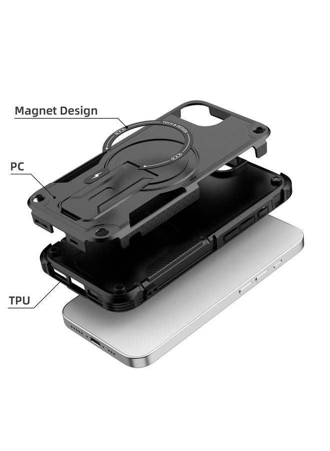 erorex Case For iPhone 16e Armor Magsafe Holder PC Hybrid TPU Phone Case - Image 2