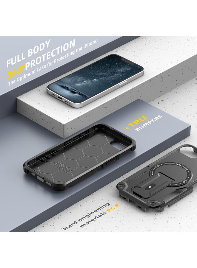 erorex Case For iPhone 16e Armor Magsafe Holder PC Hybrid TPU Phone Case - Image 5