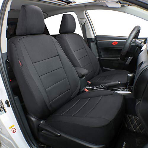 EKR Custom Fit Pilot Seat Covers for Select Honda Pilot EX-L,Touring 8-Passenger,Touring,Sport,Special Edition 2016 2017 2018 2019 2020 2021 2022 - Neoprene (Black) - Image 1